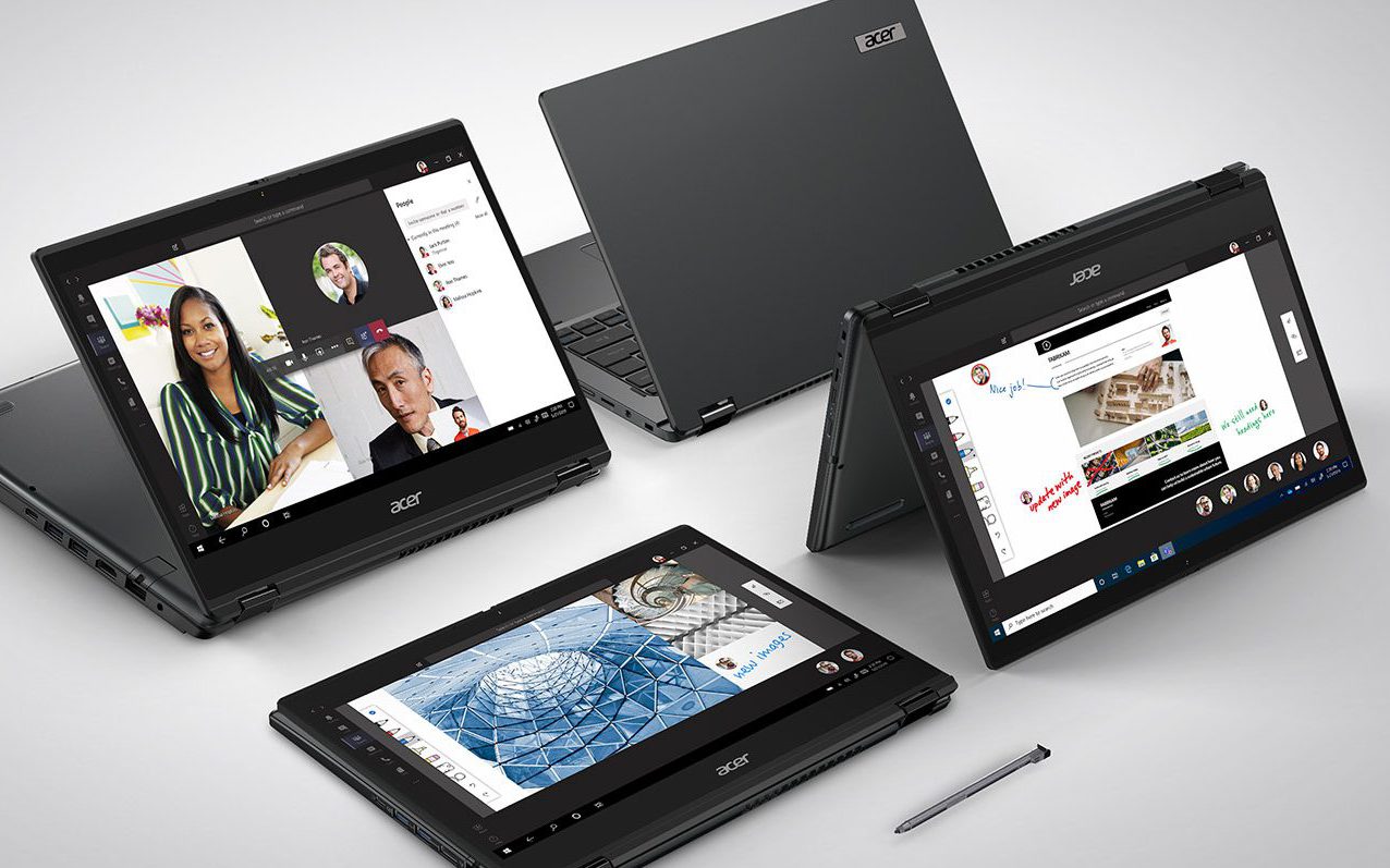 4 laptops shown at different angles