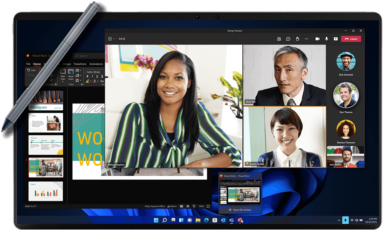 Video meeting screen display